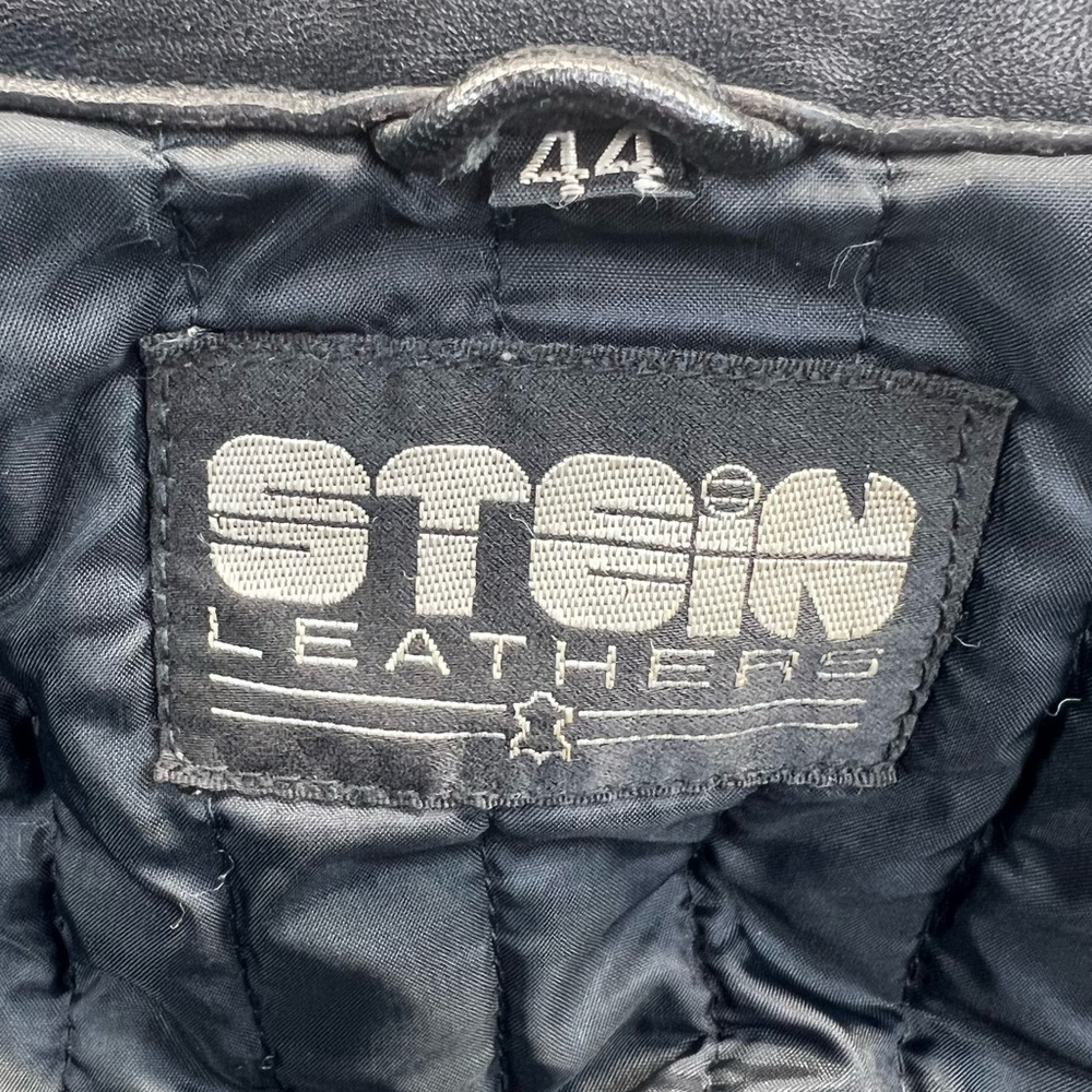 Stein Leathers Men’s Black Padded Biker Motorcycle Leather Jacket - Picture 13 of 15